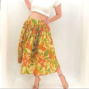 Vintage 90’s Cottagecore Prairie Floral Made In Italy High Waist Maxi Skirt